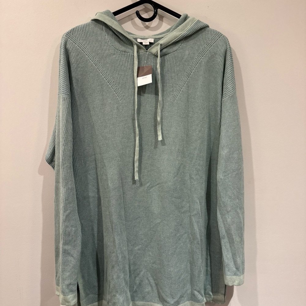 Hooded Sweater J Jill size large petite blue sage women’s top